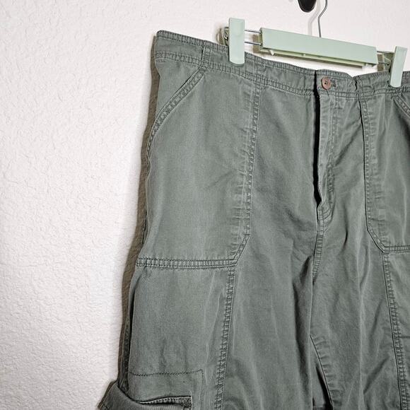 Abercrombie & fitch green baggy cargo pants women's size 16S Y2K style military - Picture 3 of 7